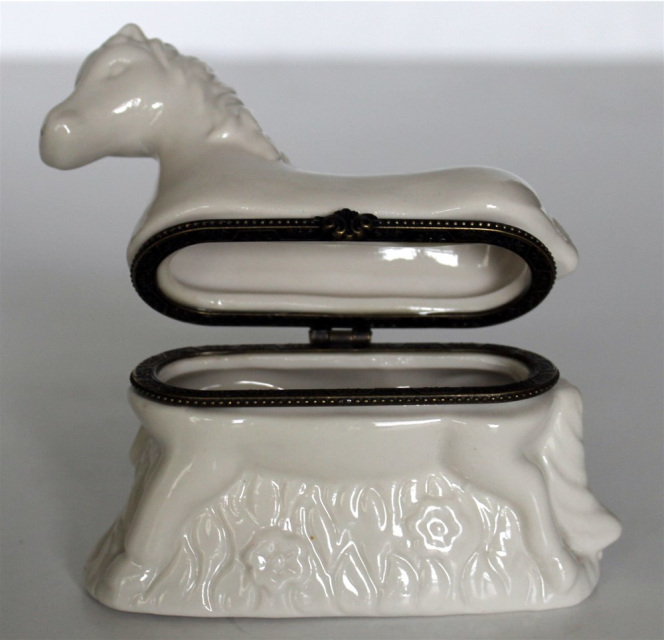 Ceramic Vide Poche or Key Holder Featuring a Horse